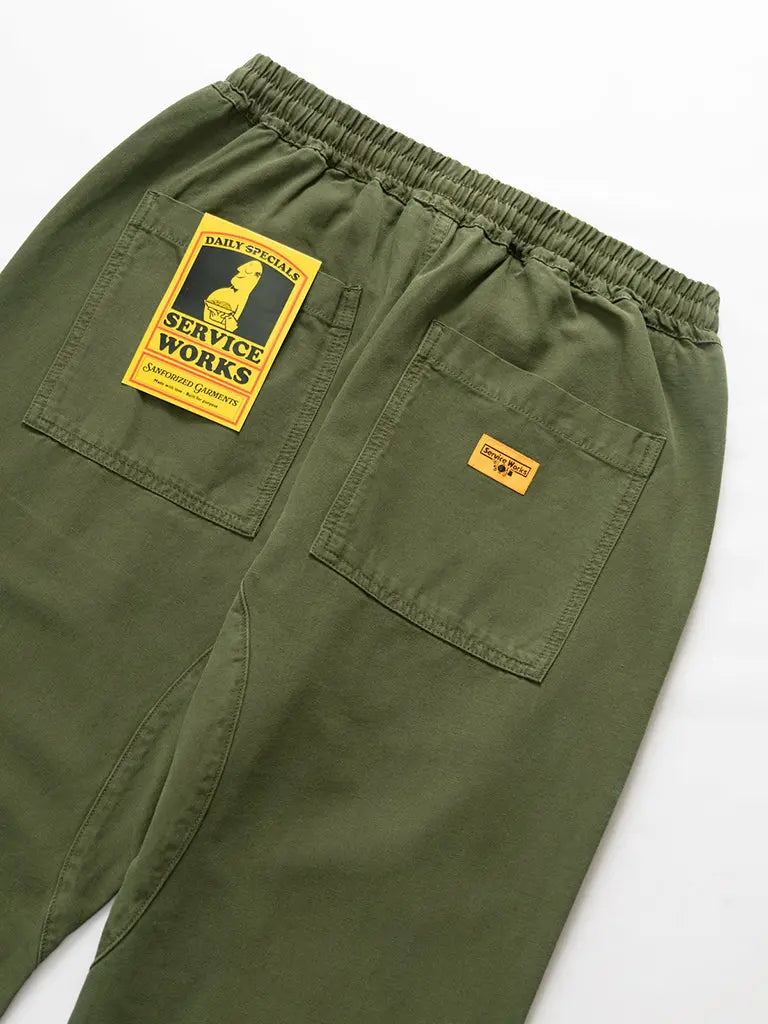 Canvas Chef Pant- Olive Service Works